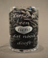 Glasgraveren, vaas windlicht met spreuk