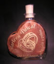 Glasgraveren, fles met chocolade badschuim,